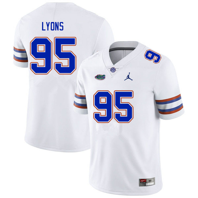 Men #95 Jamari Lyons Florida Gators College Football Jerseys Sale-White